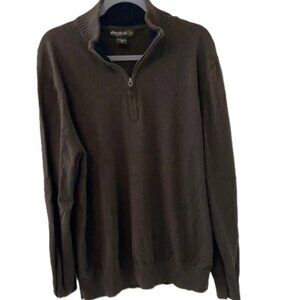 Eddie Bauer Brown Quarter-zip sweater